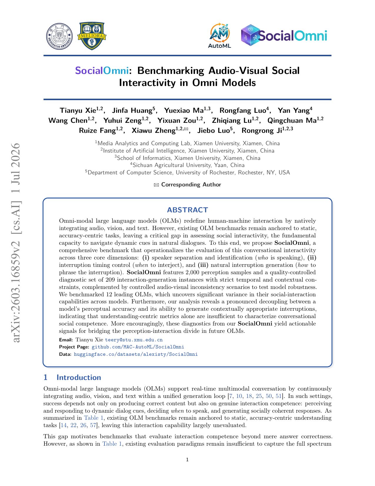 First page of SocialOmni
